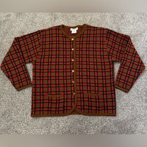 Epogee Brown and Red Checkered Sweater